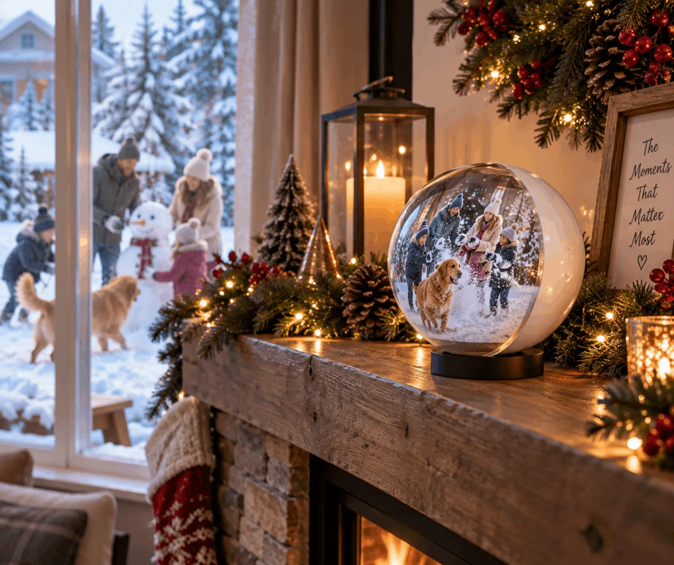 Memory Orb displayed among Christmas decorations